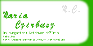 maria czirbusz business card